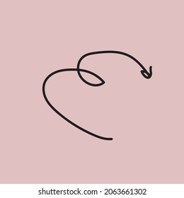 hand drawn arrow on pink background
