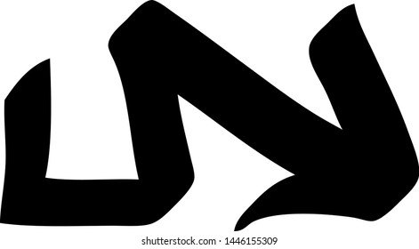 Hand drawn arrow on a white background. Vector art