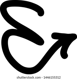 Hand drawn arrow on a white background. Vector art