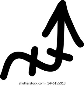 Hand drawn arrow on a white background. Vector art