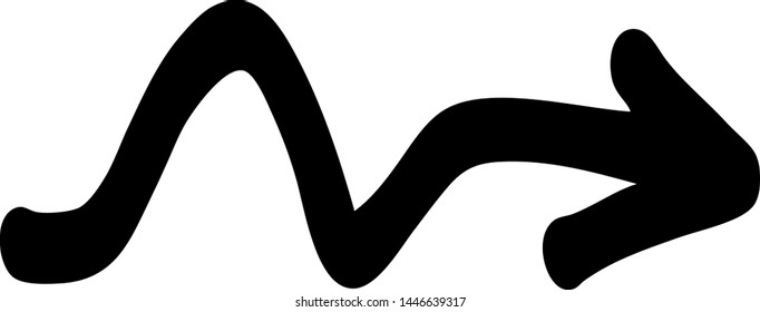 Hand drawn arrow on a white background. Vector art