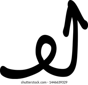 Hand drawn arrow on a white background. Vector art
