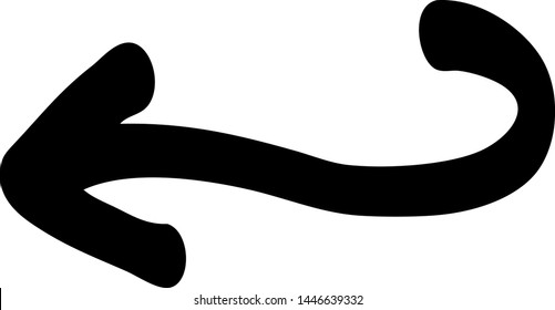 Hand drawn arrow on a white background. Vector art