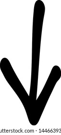 Hand drawn arrow on a white background. Vector art