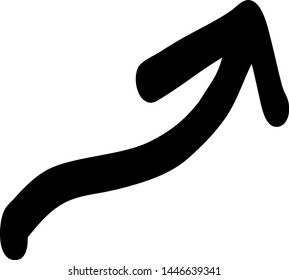 Hand drawn arrow on a white background. Vector art
