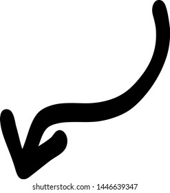 Hand drawn arrow on a white background. Vector art