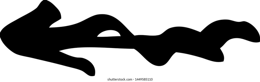 Hand drawn arrow on a white background. Vector art