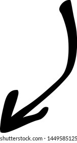 Hand drawn arrow on a white background. Vector art