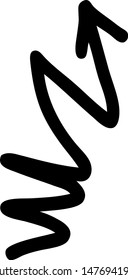 Hand drawn arrow on a white background. Vector art