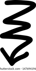 Hand drawn arrow on a white background. Vector art