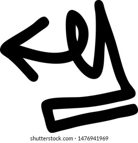 Hand drawn arrow on a white background. Vector art