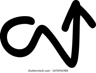 Hand drawn arrow on a white background. Vector art