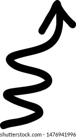 Hand drawn arrow on a white background. Vector art