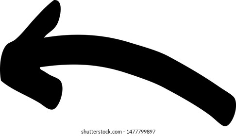 Hand drawn arrow on a white background. Vector art
