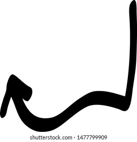 Hand drawn arrow on a white background. Vector art