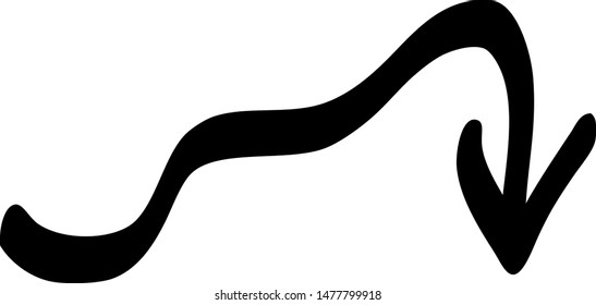 Hand drawn arrow on a white background. Vector art