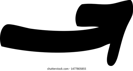 Hand drawn arrow on a white background. Vector art