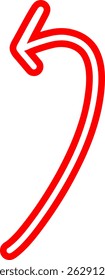 handgezeichneter Pfeil in roter Tinte