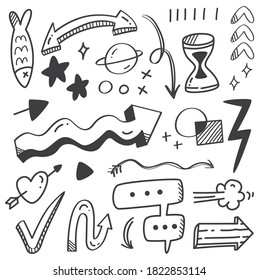 Hand drawn arrow scribble doodle 