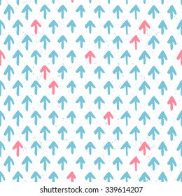 Hand drawn arrow seamless background. Surface decoration.Vector illustration. Cloth design, wallpaper, wrapping.