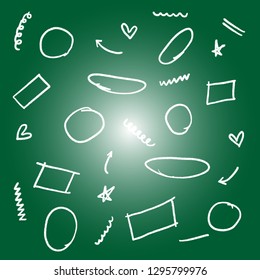 Hand drawn arrow set, abstract shapes doodle, collection of black direction sketch symbols, vector illustration graphic design elements - Vector 