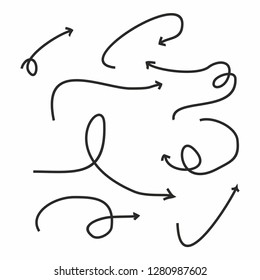 Hand drawn arrow set. Arrows sign and icon. vector