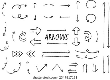 Hand drawn arrow set in black