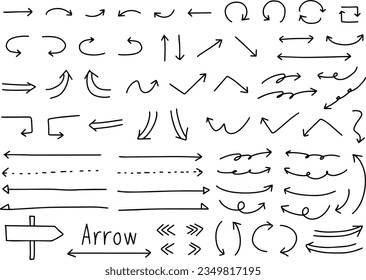 Hand drawn arrow set in black