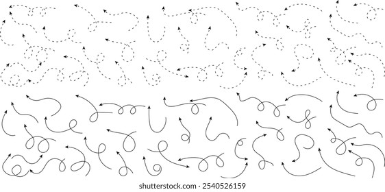 Hand Drawn Arrow Set Black Vector eps10.