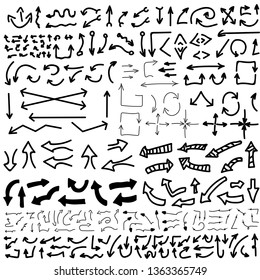 Hand Drawn Arrow Set Collection Vector / Illustration
