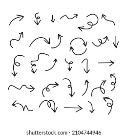 Hand drawn arrow set collection
