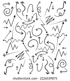 hand drawn arrow set collection vector illustration
