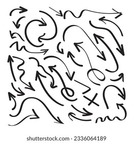Hand drawn arrow set collection