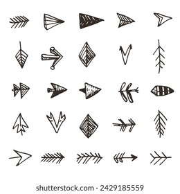 Hand drawn arrow set collection