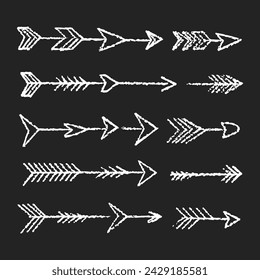 Hand drawn arrow set collection