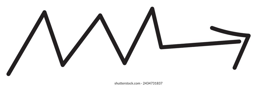 Hand drawn arrow set, collection of black direction pencil sketch symbols, vector illustration graphic design elements