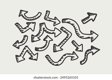 Hand drawn arrow set collection