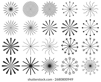 Handgezeichneter Pfeil mit Stift-Textur - gekrümmtes und gerades Vektordesign