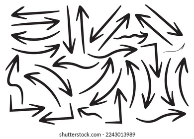 Hand drawn arrow set for directions 