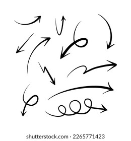 handgezeichneter Pfeil. Doodle, Vektorgrafik.