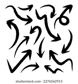 hand drawn arrow set. Doodle vector illustration. eps 10.