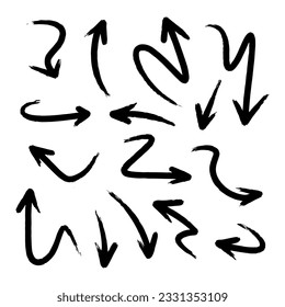 hand drawn arrow set. Doodle vector illustration. eps 10.