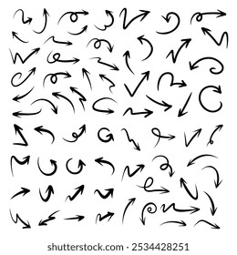 Conjunto de flecha dibujado a mano. Ilustración de Doodle.