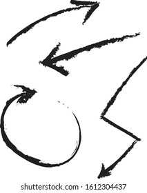 hand drawn arrow set with grungy texture and a dynamic design,vector