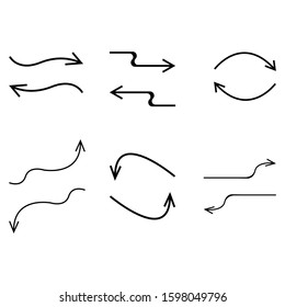 hand drawn arrow set icons. vector stock isolated on white background, simple sign eps10