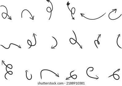 Hand gezeichnete Pfeiltasten-Symbole Vektorgrafik