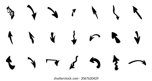 Hand drawn arrow set. illustration isolated on white background