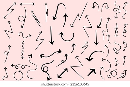 Hand Drawn Arrow Set Illustration Collections