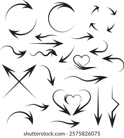 hand drawn arrow set illustration