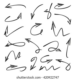 hand drawn arrow set, scribble arrows